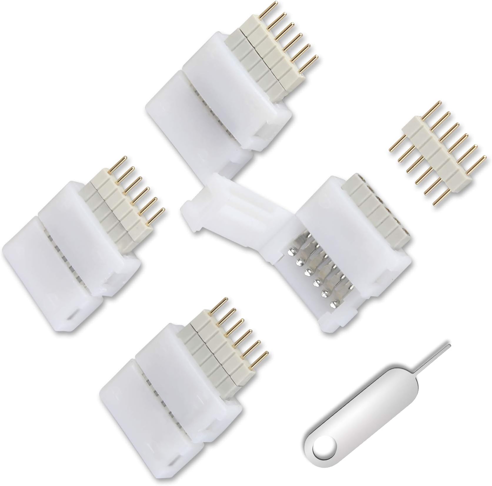 4 Pack for Philips Hue Lightstrip Plus 6-Pin to Cut-End Connector,Connector for Wall Lightstrip Connectors in Room （For V3 Version Only）