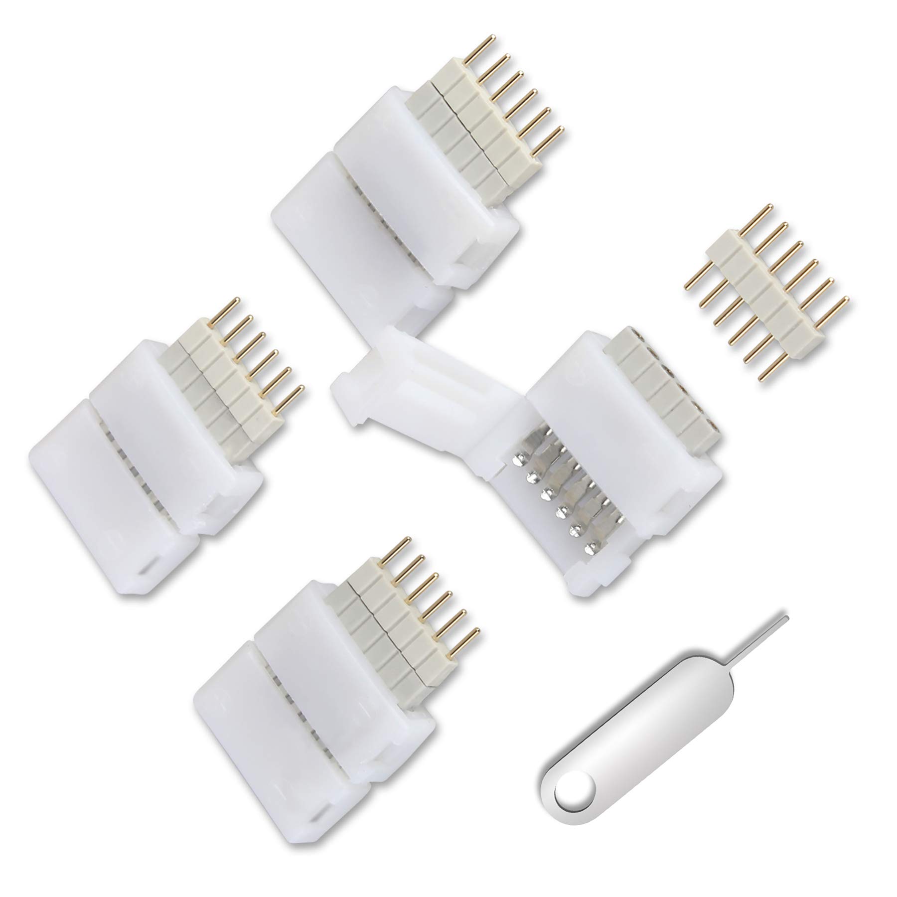 4 Pack for Philips Hue Lightstrip Plus 6-Pin to Cut-End Connector,Connector for Wall Lightstrip Connectors in Room (For V3 Version Only)