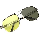 FEISEDY Polarized Aviator Photochromic Sunglasses Men Women for Day and Night Driving Metal Frame B0172