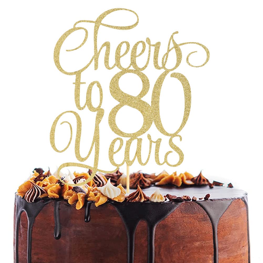 Mua Cheers to 80 Years Cake Topper - 80th Birthday Cake Topper,80 Cake ...