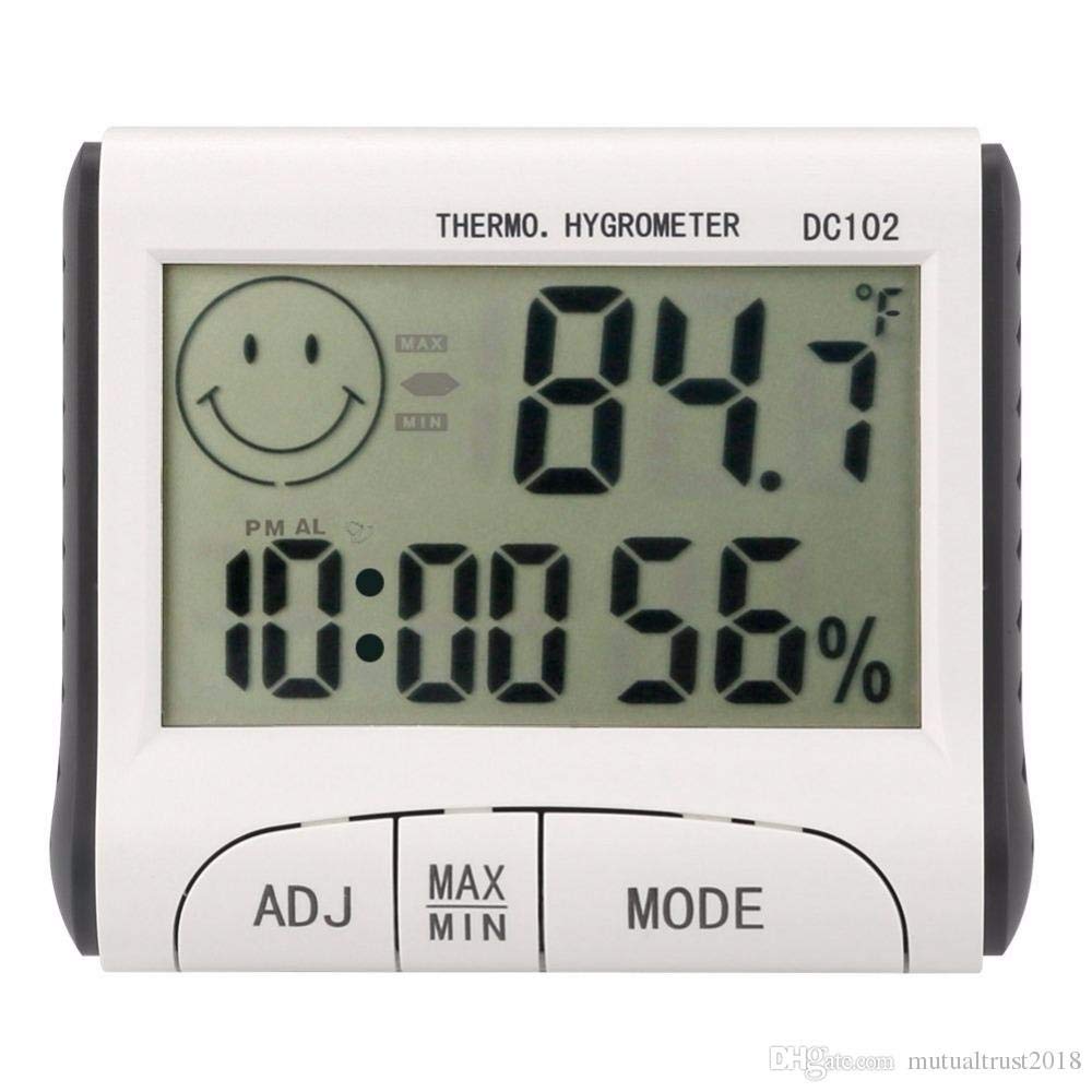 Excalibur - Digital Thermometer & Hygrometer Humidity for Room & Green House Temperature - Max/Min Range - Easy to Read LCD Screen