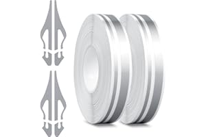 OXDFK 2 Rolls of Car Pinstripe Tapes, Silver Pinstripe Body Sticker, Vinyl Thin Car Stripe Pinstripe Tape, for Motorcycle, Car, Racing DIY Body Sticker Tape (Silver)