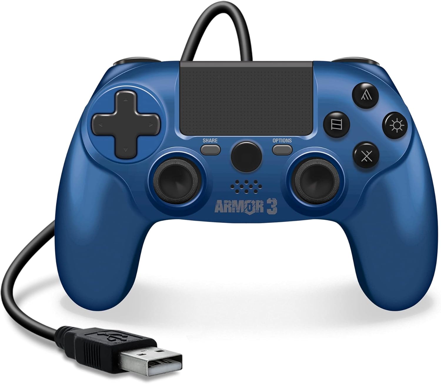 Amazon Armor3 有線ゲームコントローラ Ps4 Pc Mac 対応 カラー Blue Usb接続 コントローラー ハンドル ジョイスティック