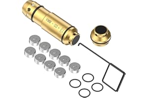 Tipfun Laser Training Cartridge for 223/9mm/38SPL/6.5mm /.44Mag/.380ACP/308win with Built in Rubber Snap Cap for Dry Fire Training Practice, Extra O-Rings