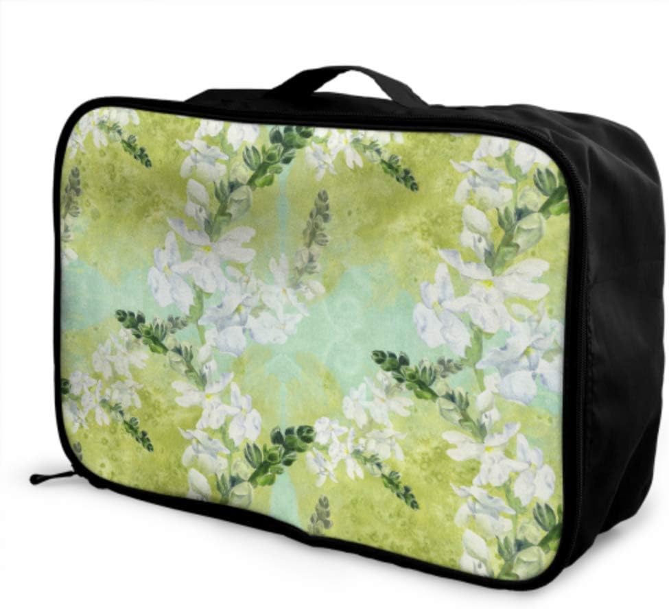 Custom Hand Carry Bag Lightweight White Beautiful Flower