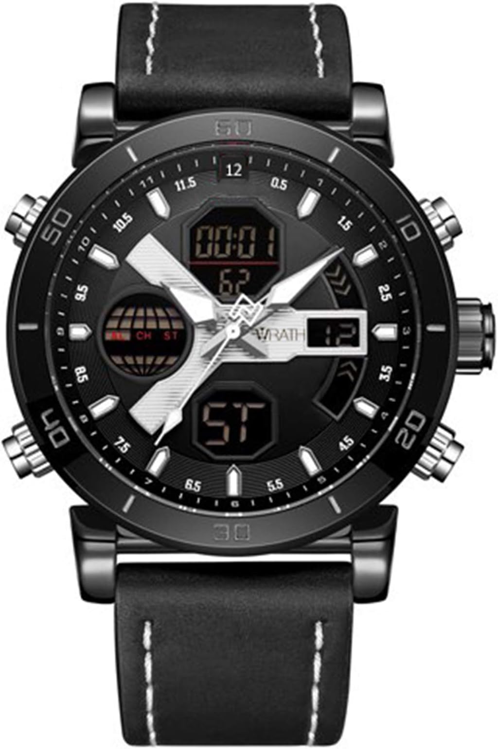 Wrath Luxury Life Black & Gray Analog Digital Multifunction Luxury Watch for Men & Boys (NF9132_B/W/B)