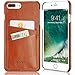 KAVAJ iPhone 8 Plus iPhone 7 Plus Case Leather Tokyo Cognac-Brown Slim-Fit Genuine Leather iPhone 8 Plus Wallet Case Leather Bumper Case with Business Card Holder Cover for Apple iPhone8 Plus