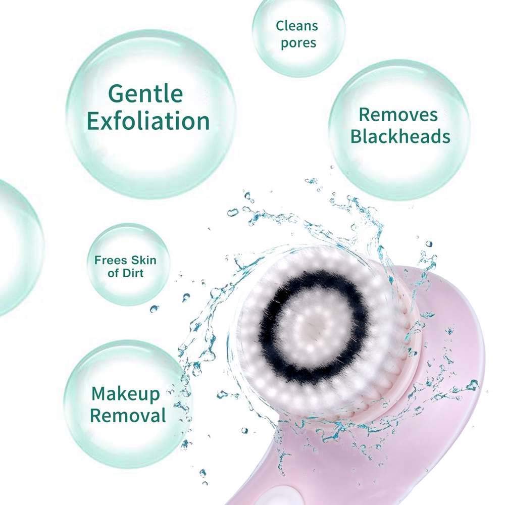 Face Brush Facial Brush Rechargeable Rotating Waterproof Cleansing Brush Set Ubbetter NEW style 2 Speeds With 3 Brush Heads Blackhead Remover Exfoliating Massage: Beauty