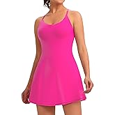 Womens Easy Pee Tennis Dress with Built in Shorts and Pockets - Workout Athletic Golf Dresses