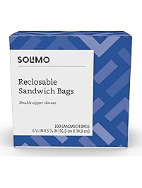 Amazon Brand - Solimo Sandwich Storage Bags, 300 Count