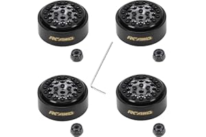 RCAWD 1.0 Beadlock SCX24 Wheel Rim & Lock Nut Alloy for Axial 1/24 SCX24 Series Upgrades Parts Ti