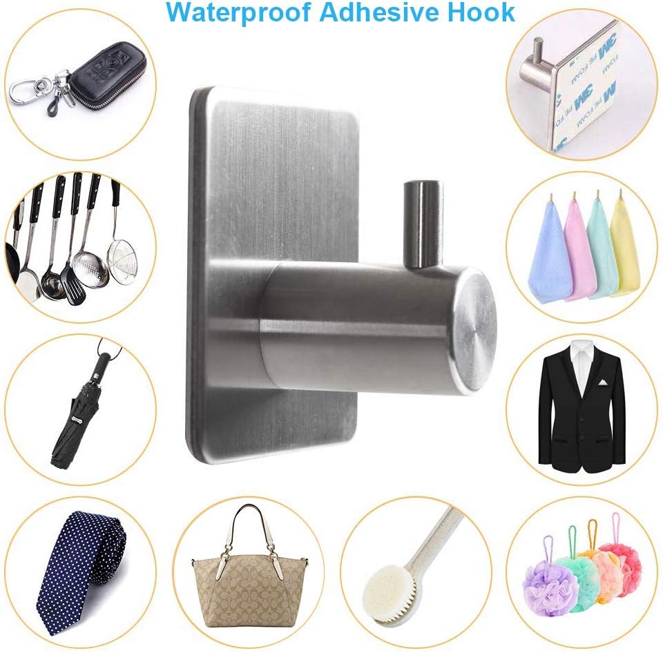 TocTen 5 Piece Bathroom Hardware Set SUS304 Thicken Stainless Steel-Towel Rack Set Include 16" Hand Towel Bar+Toilet Paper Holder+3Robe Towel Hooks Bathroom Accessories Towel Bar Set (Brushed Nickel): Home & Kitchen