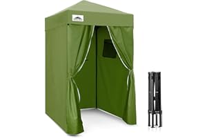 EAGLE PEAK Flex Ultra Compact 4x4 Pop-up Canopy, Sun Shelter, Changing Room, Portable Privacy Canopy Cabana for Pool, Fashion Photoshoots, or Camping, Army Green