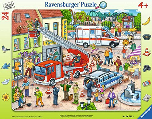 Ravensburger Kinderpuzzle - 06581 110, 112 - Eilt herbei! - Rahmenpuzzle für Kinder ab 4 Jahren, mit 24 Teilen, Silver