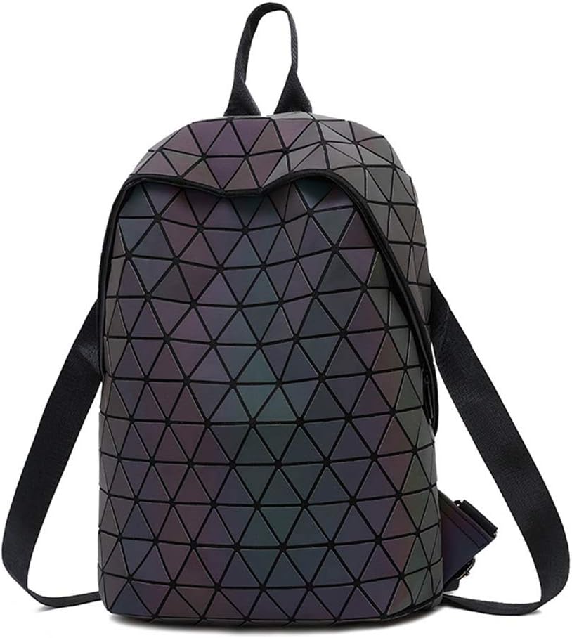 Geometric Lingge backpack for Trend lady Women, Luminous Sequin bag, Trendy polyester backpack School College Rucksack for students