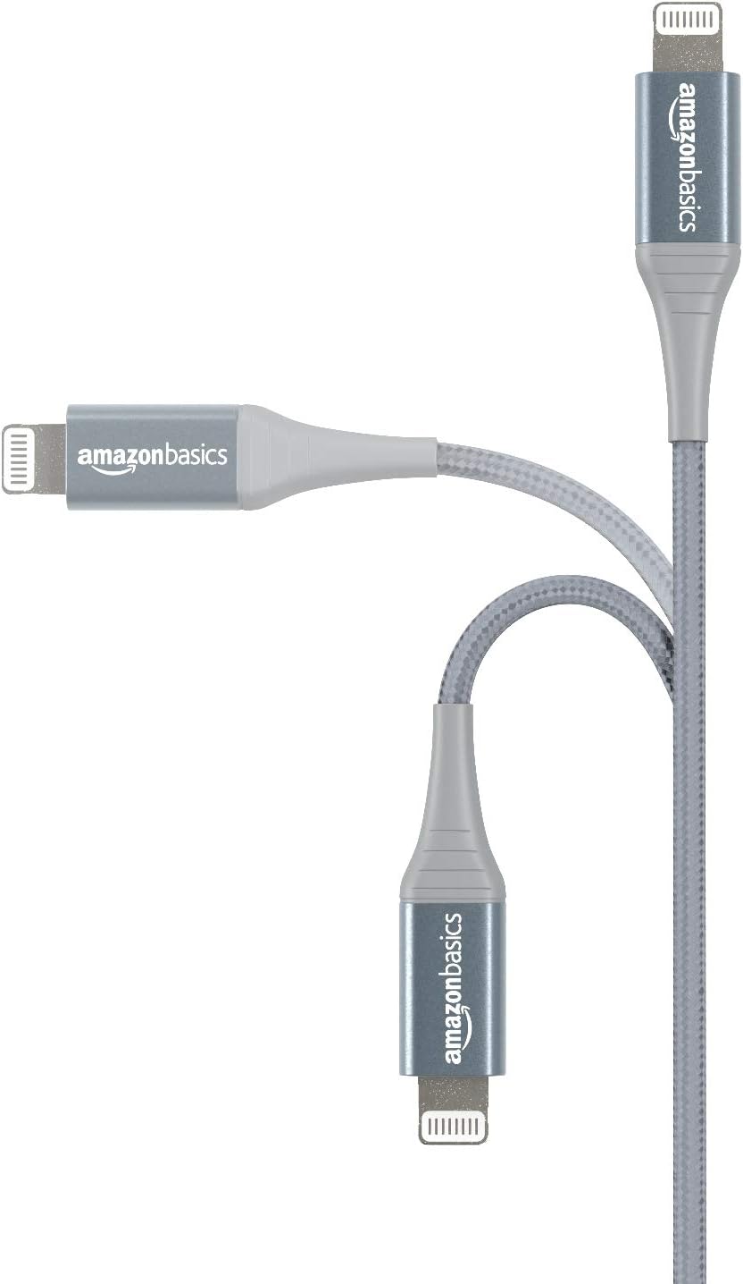 Amazon Basics USB-A to Lightning Charger Cable, Nylon Braided Cord, MFi Certified, for Apple iPhone 14 13 12 11 X Xs Pro - Image 3