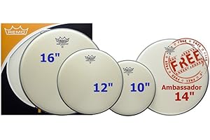 Remo Ambassador 4-Pc Tom Pack - 10 12 14 16 Inches - Coated