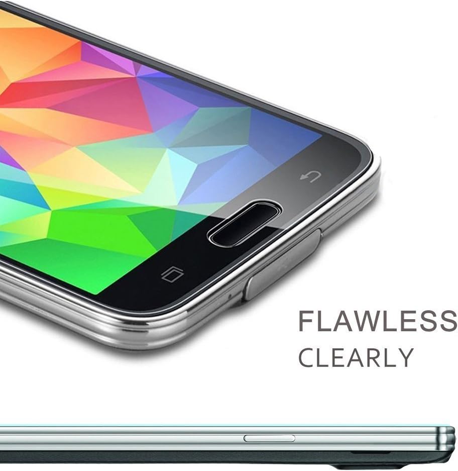 Galaxy S5 Screen Protector,TANTEK [Bubble-Free][HD-Clear][Anti-Scratch][Anti-Glare][Anti-Fingerprint] Premium Tempered Glass Screen Protector for Samsung Galaxy S5,-[3Pack]