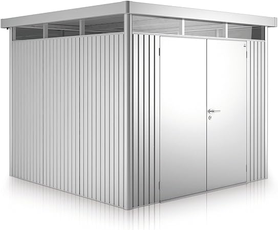 Biohort Metall Geratehaus Highline Mit Doppeltur 84029 Dunkelgrau Metallic Amazon De Garten