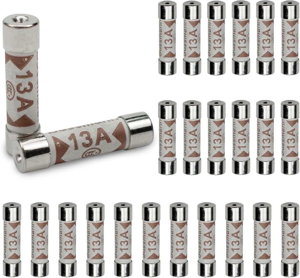 Innfeeltech 25 Pcs 13A 240V BS1362 Ceramic Tube Fuse Fast Acting