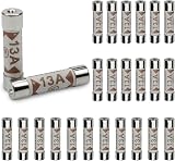 Innfeeltech 25 Pcs 13A 240V BS1362 Ceramic Tube Fuse Fast Acting
