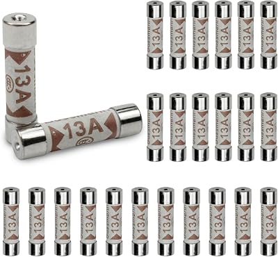 Innfeeltech 25 Pcs 13A 240V BS1362 Ceramic Tube Fuse Fast Acting