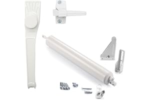 Ideal Security 1910 Bundle Heavy-Duty Storm Door Closer with Classic Push Button Handle Set, Secure Closure and Easy Access f