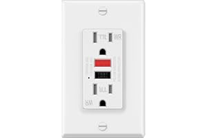 ELECTECK GFCI Outlets 15 Amp, Outdoor Weather Resistant (WR), Decor GFI Receptacles with LED Indicator, Ground Fault Circuit 