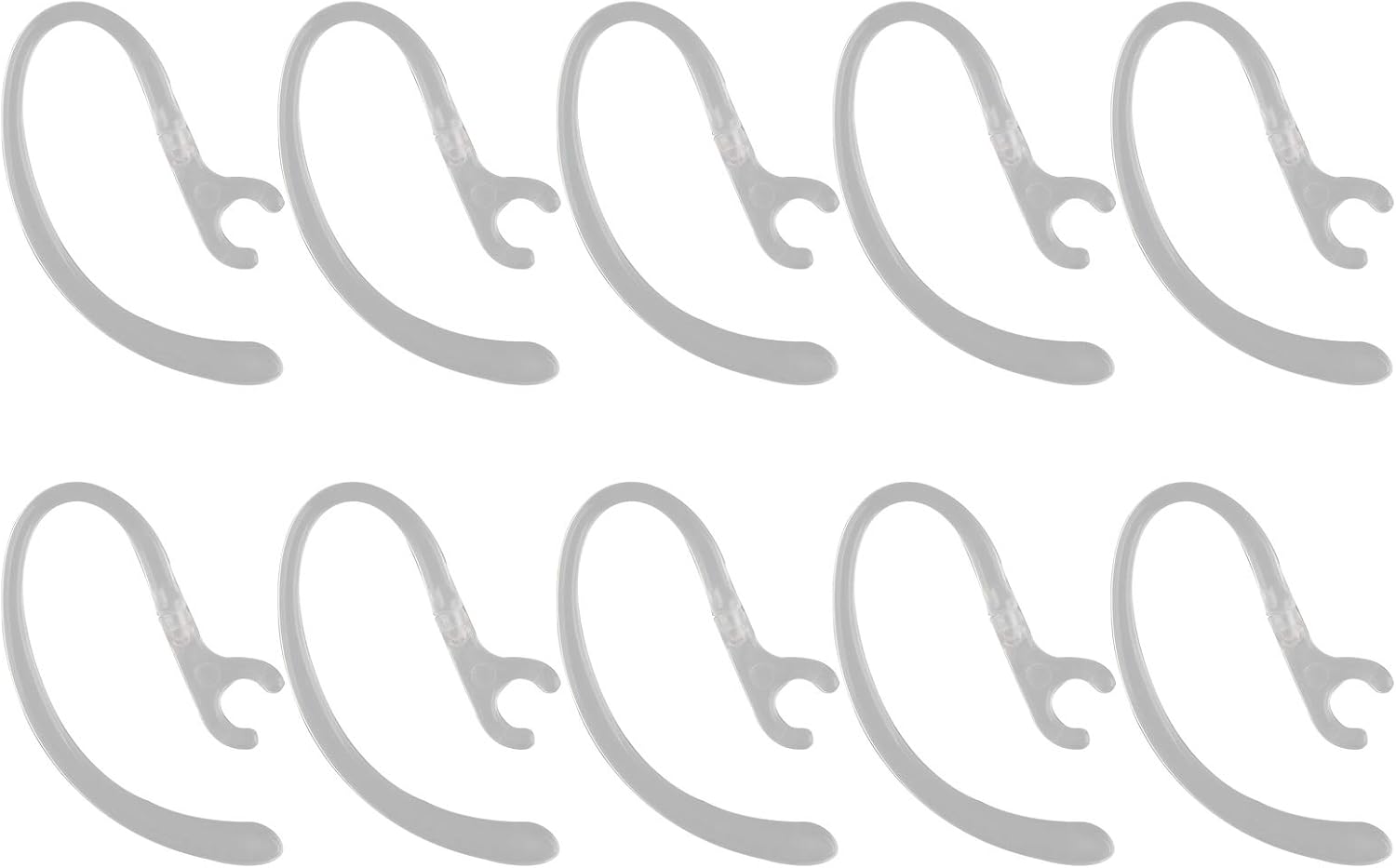 Futheda 10Pcs Bluetooth Headset Earpiece Receiver Clip 360 Degree Rotate Clamp Holder Earhooks Ear Loop Replacement (Transparent)