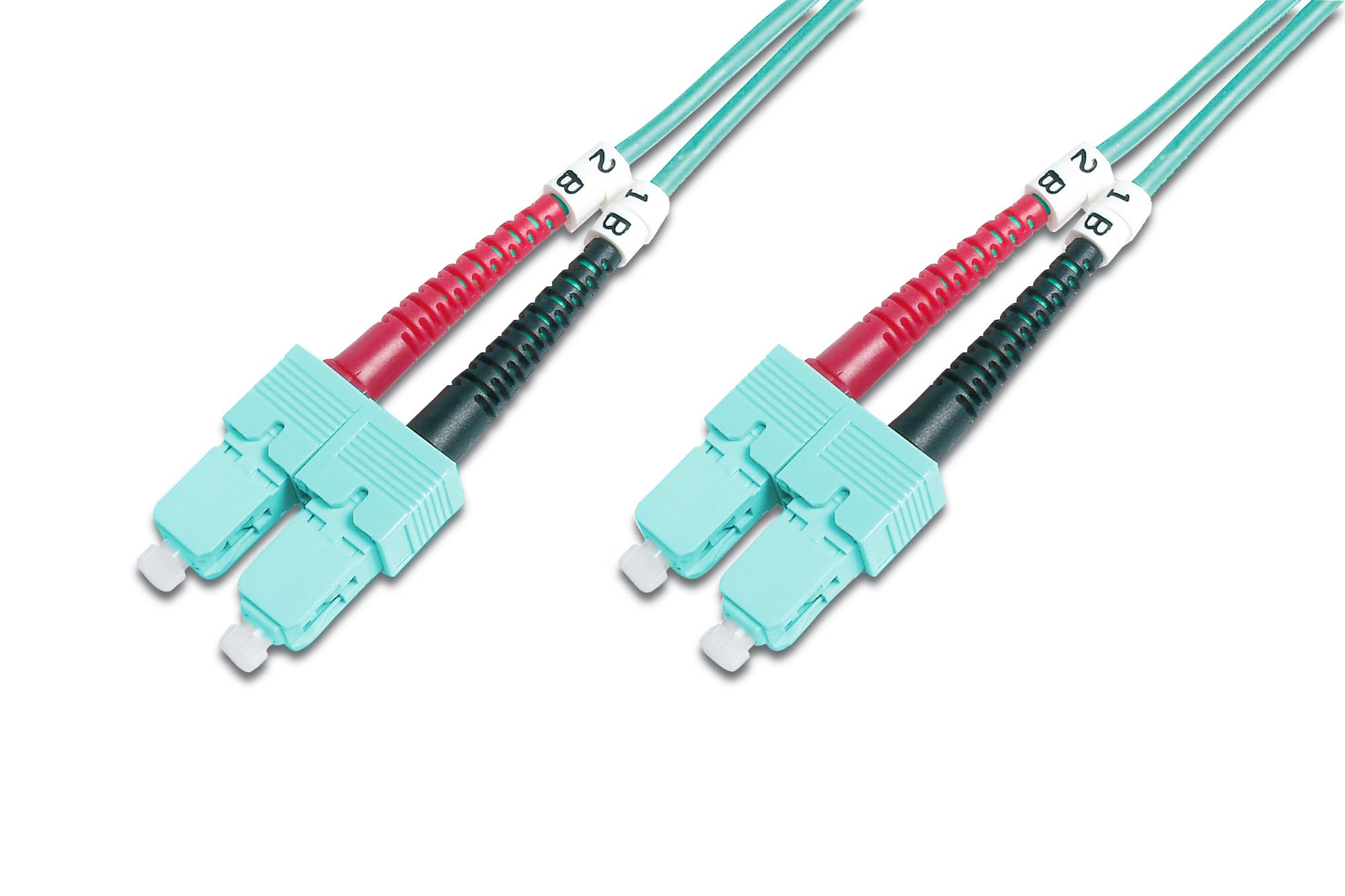 DIGITUS DK-2522-03/3 – Fibre Optic Cable OM3 – 3 m – ST to SC – Duplex Fibre Optic Cable – 1/10/40/100 Gbit/s – MM Multimode Fibre Optic LAN Cable – Fibre Type: 50/125 µ – Turquoise (Aqua)