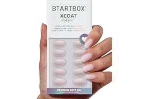 BTArtbox Press On Nails, Power Calm, Extra Short Almond, Nude Pink, 32Ct | Lamp-Curable 4-Week Wear, Salon-Quality Natural Nails, 10-Minute Easy Daily Application, 16 Sizes, All-in-One Complete Kit