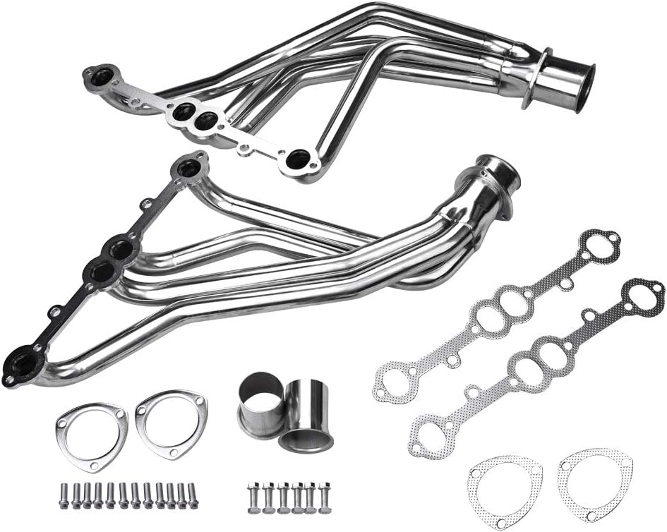 Catinbow Stainless Steel Racing Manifold Header Exhaust for 1984-1991 GMT C/K 5.0/5.7 SBC Black