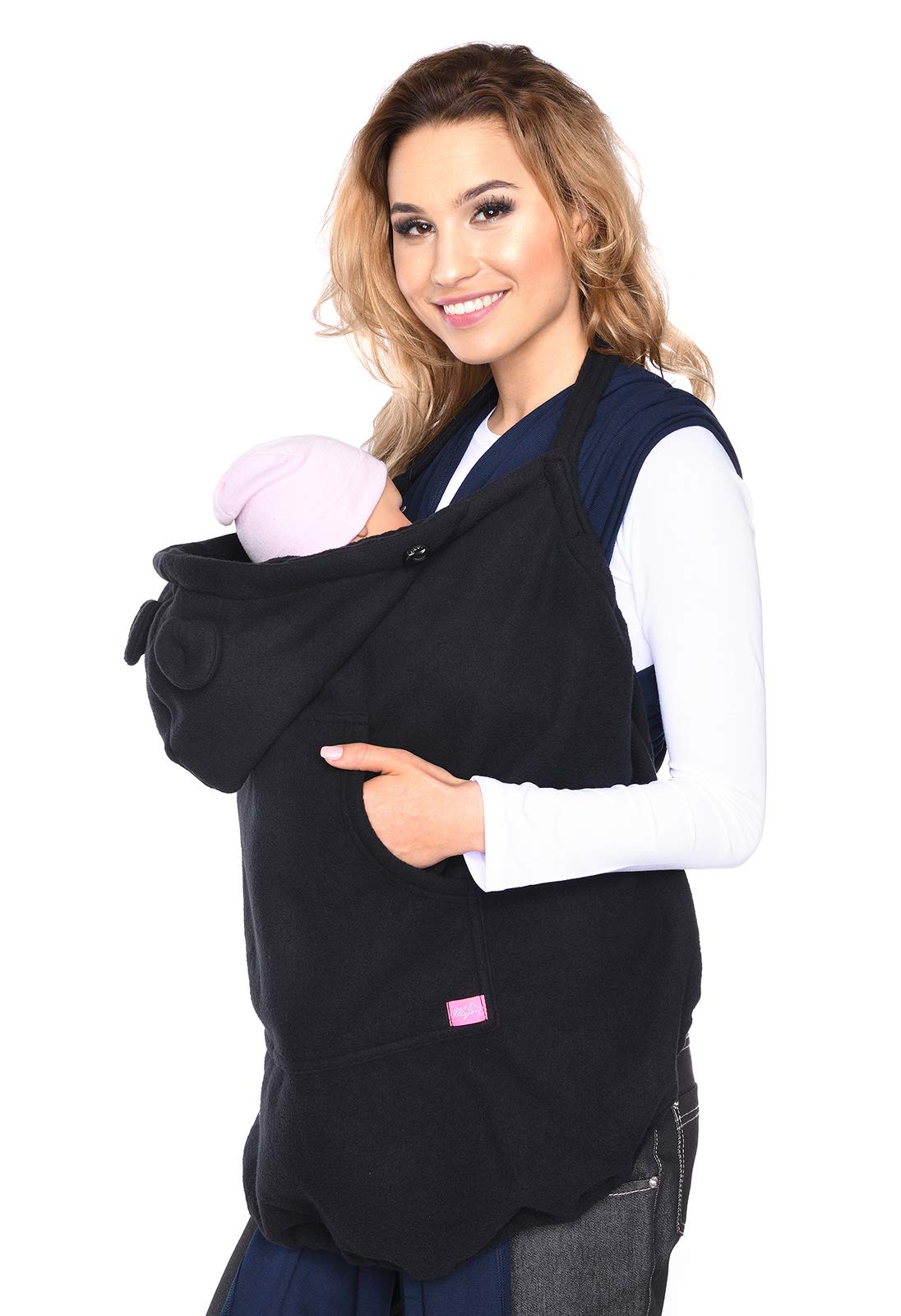 Mija - Maternity fleece warm Baby Universal Windproof Carrier Cover 4022 (Black)
