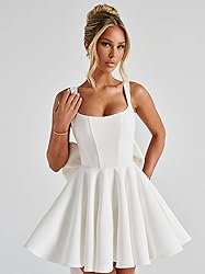 ouhati Short Satin Spaghetti Straps Homecoming