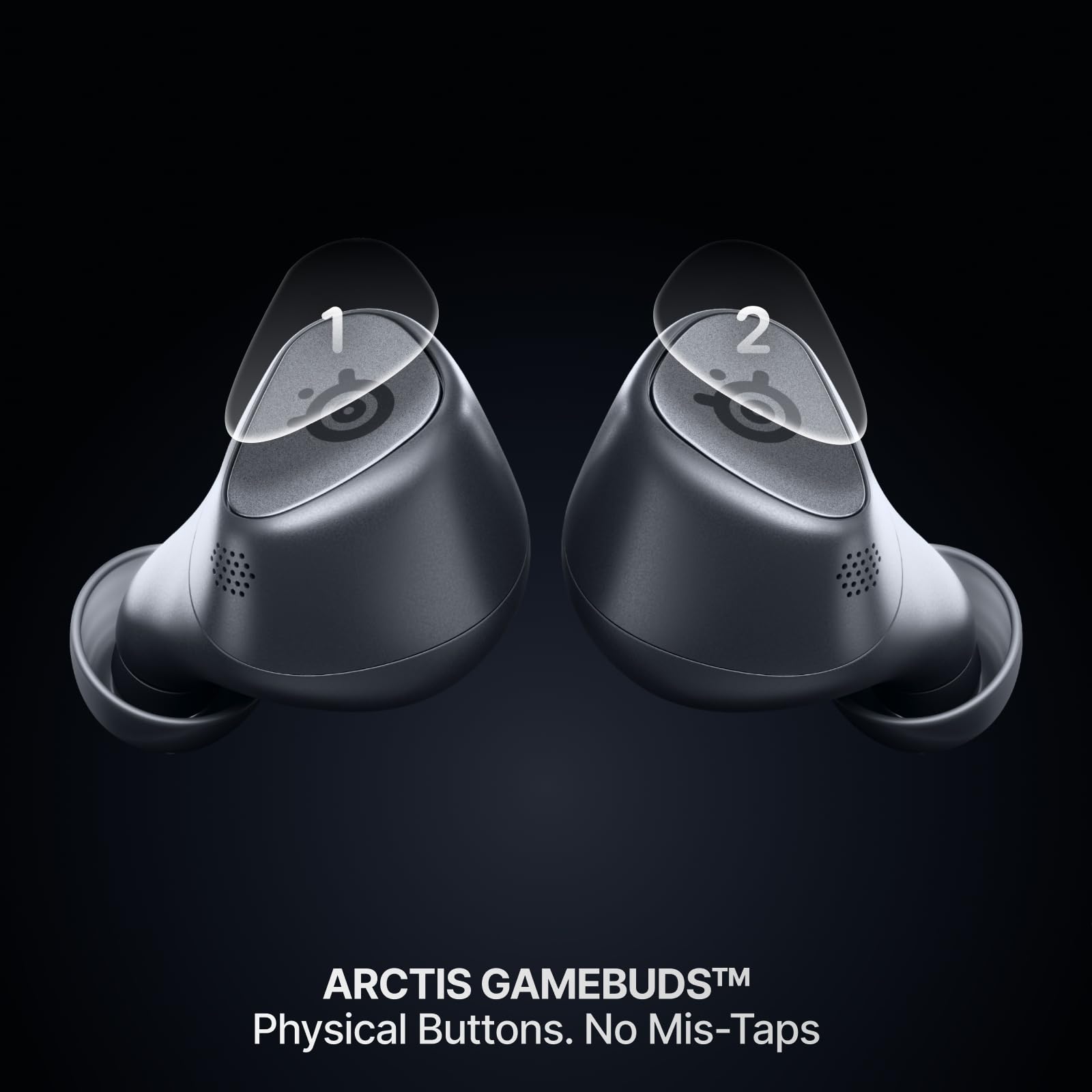 SteelSeries Arctis GameBuds for PS5 - Wireless Gaming Earbuds - 2.4GHz + BT 5.3 - IP55 Water Resistant - 40H Battery - Wireless Charging - PS5, PC, Switch 2, Mobile - Black 3