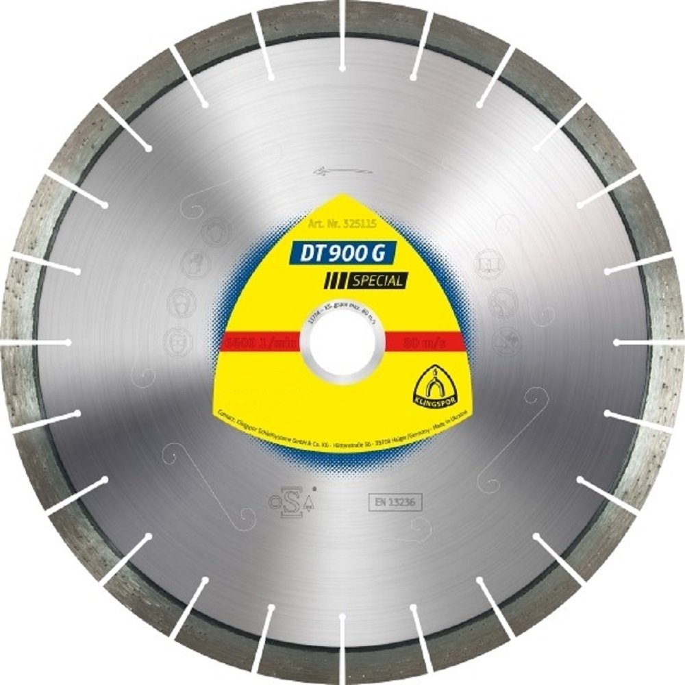 Klingspor Attachment 30 mm, Diameter 300 mm Diamond Cutting Disc DT900 K Special for Table Saws
