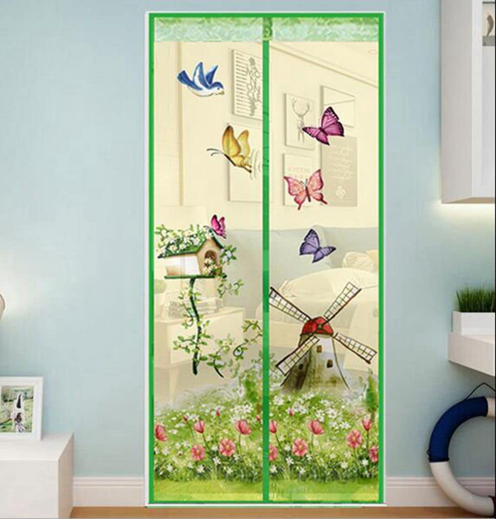 Magnetic Door Screen Fly Bug Mosquito Mesh Curtain for Balcony Sliding Doors Living Room,90x210cm (M)