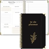 To Do List Notebook - Aesthetic Daily Planner to Easily Organize Your Tasks And Boost Productivity - Undated Planner for School or Office Supplies, 5.8" x 8.5", Black
