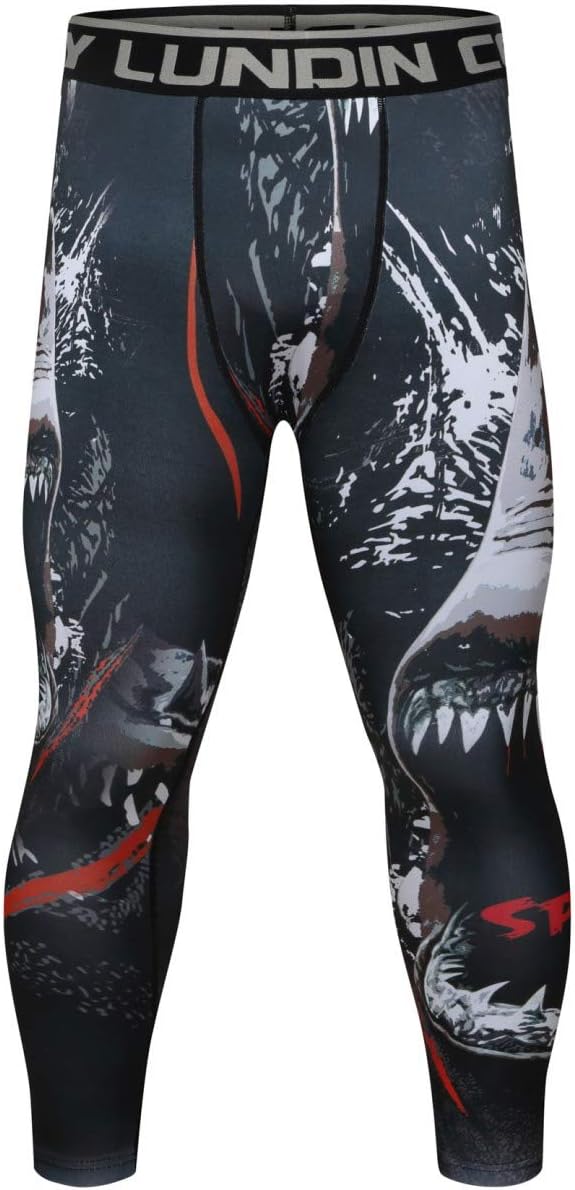 Cody Lundin Men's Compression Dry Cool Sports Tights Pants Running Leggings Workout Tights Long Trousers for Men