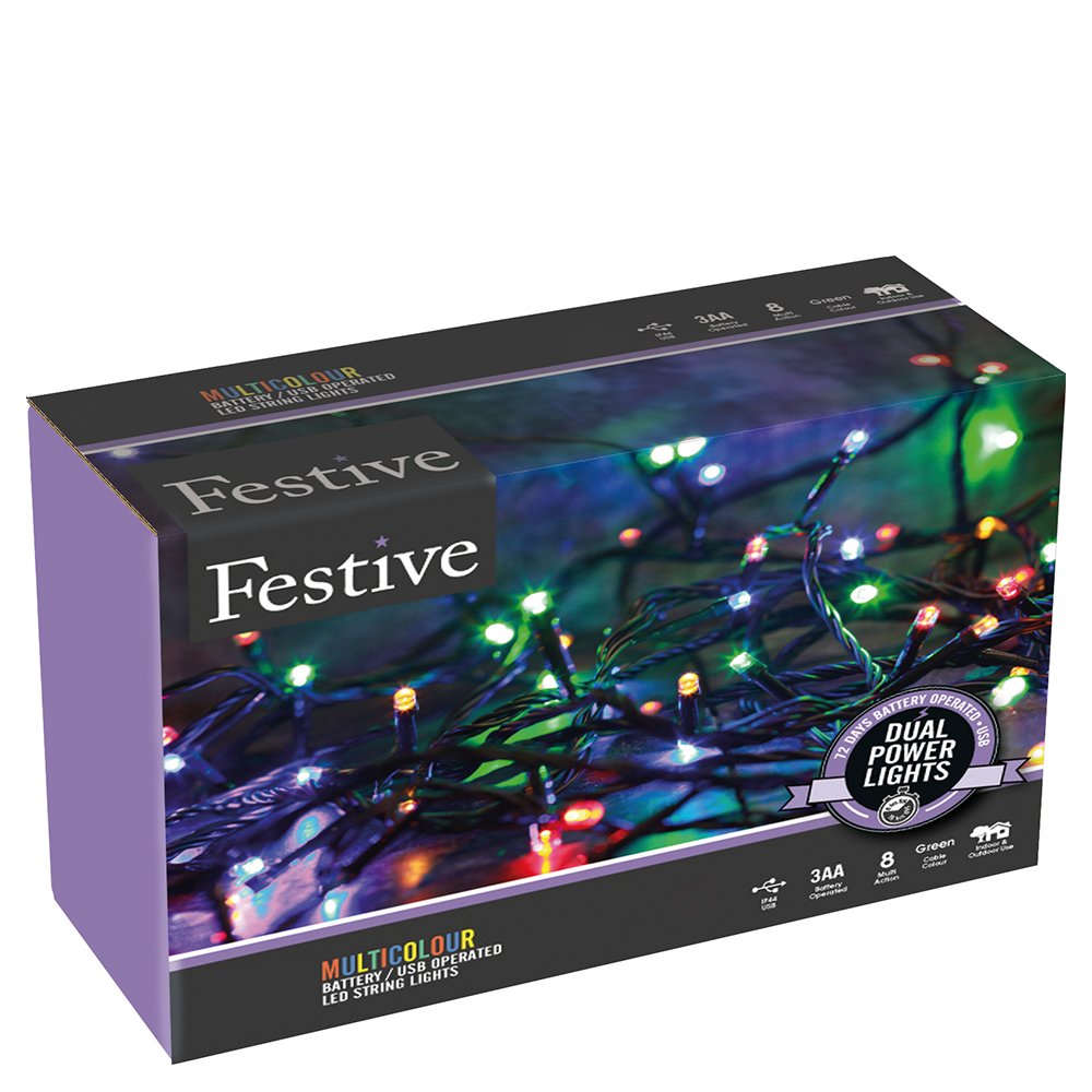 Festive Productions 1000 LED Dual Power Lights, 30 W, Multi-Colour