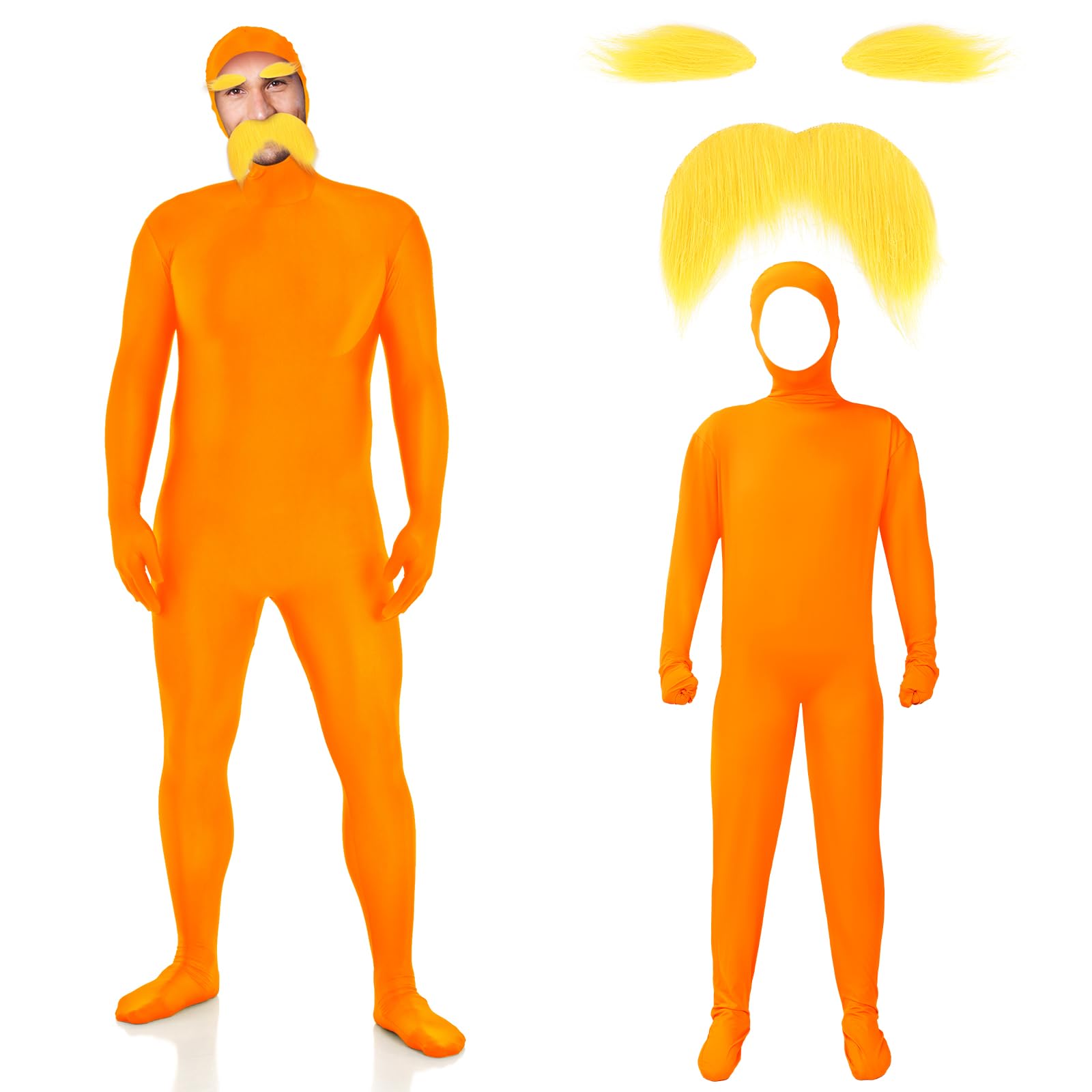 Photo 1 of ***(MISSING ACCESSORIES)***
HIYZI Orange Costume Yellow Mustache and Eyebrows Halloween Costume Orange Jumpsuit for Halloween Christmas Festival Party Cosplay Men Women (S)