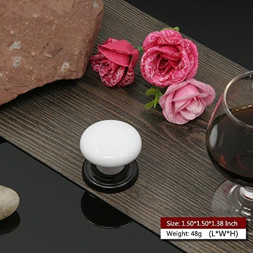 White Porcelain Ceramic Knobs DIY Door Drawer Cabinet Pull Deal with Furnishings Kitchen Deal with Knobs and Pulls for Cupboards, Pack of 6