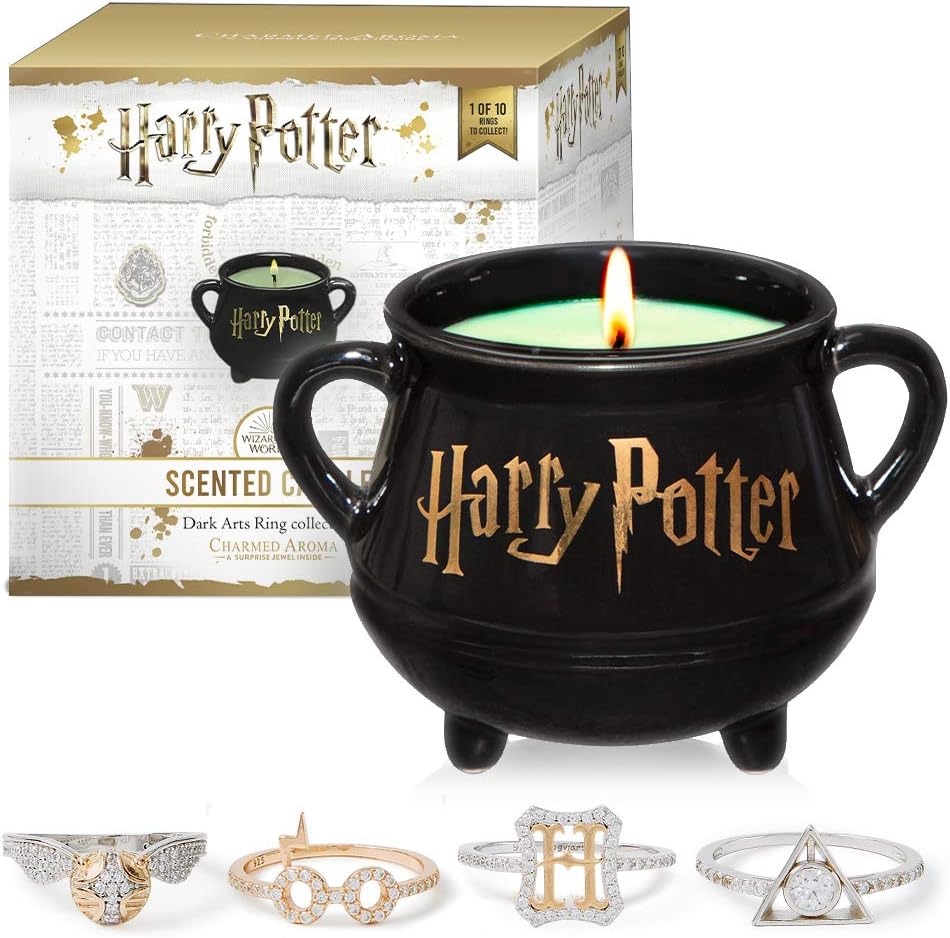 Charmed Aroma Harry Potter Cauldron Candle Ring Size 6 Dark Arts Ring Collection