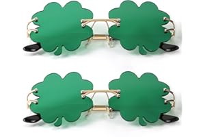 HEYPRIIL St. Patrick's Day Accessories Shamrock Glasses Decorations, St Patty's Day Sunglasses Four Leaf Clover