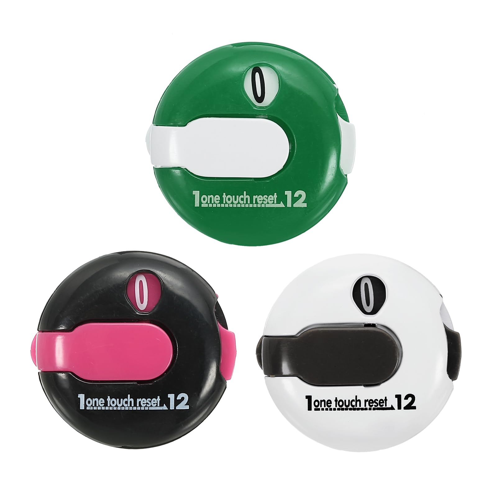PATIKIL Golf Score Counter, 3 Pack Mini Golf Shot Stroke Attachment Counter Clicker Clip for Golfers Glove Bag Hat, White/White Green/Black Red