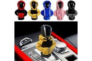 Ctopkatuo Car Gear Shift Knob Hoodie Cover, Car Gearshift Hoodie, Funny Gear Stick Shifter Hoodie for Winter Car Accessories (Black-Yellow)