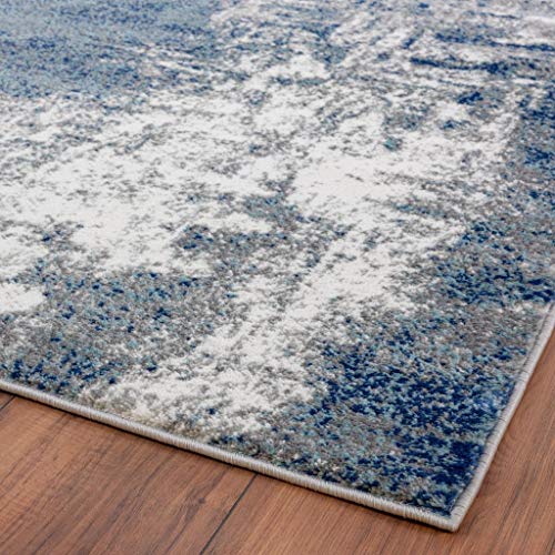 Luxe Weavers Victoria Collection 9086 Light Blue 9x12 Modern Abstract