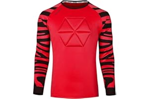 KAMAJSIO Soccer Goalie Jersey Youth & Adult - Long Sleeve Chest & Elbow Padding Goalie Shirt - Goalkeeper Jersey Men & Women