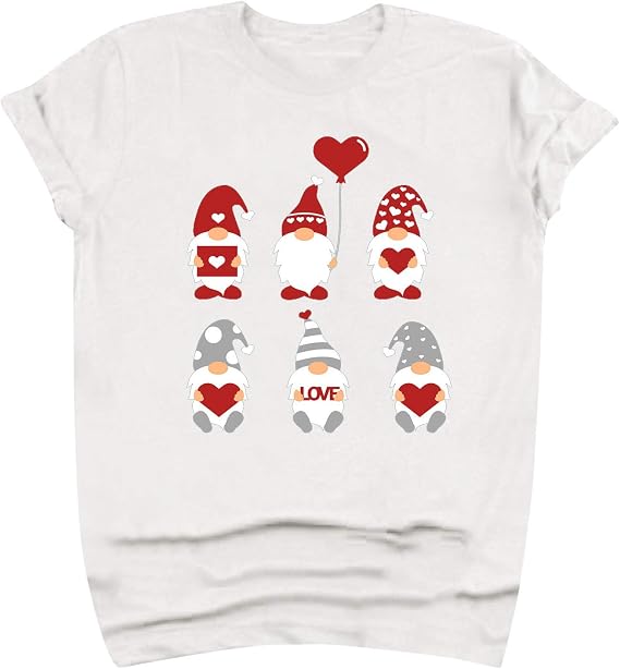 Amazon Tシャツ レディース カップル プレゼント Yokino 半袖 ハートロゴ プリント 漫画 ラブハート 可愛い 快適 通気性 おしゃれ カジュアルtシャツ トップス 通勤 通学 普段着 夏服 トレーナー オシャレ バレンタインデー 記念日 恋人 Tシャツ カットソー 通販