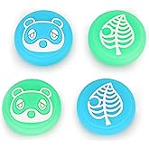 Tscope Cute Thumb Grip Caps for Nintendo Switch/Lite/OLED Controller, for Animal Crossing Kawaii Leaf Joystick Analog Soft Si